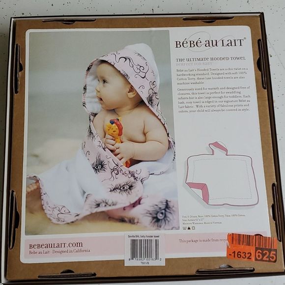 Bebe au Lait baby hooded towel NEW * - Picture 3 of 4